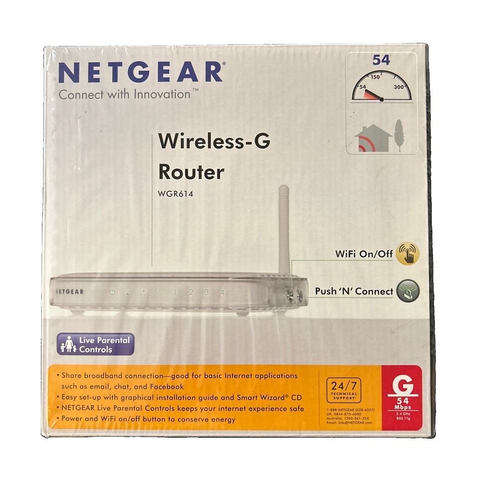 Netgear Wireless-G Router WGR614 Internet WiFi 2.4GHz 4-Port 10/100 54 Mbps New